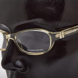 2000s vintage VALENTINO 5361 clear slim oval shades,rave frames,eyeglasses 2000s,Y2K eyeglasses,fancy shadow,futuristic frames spikes
