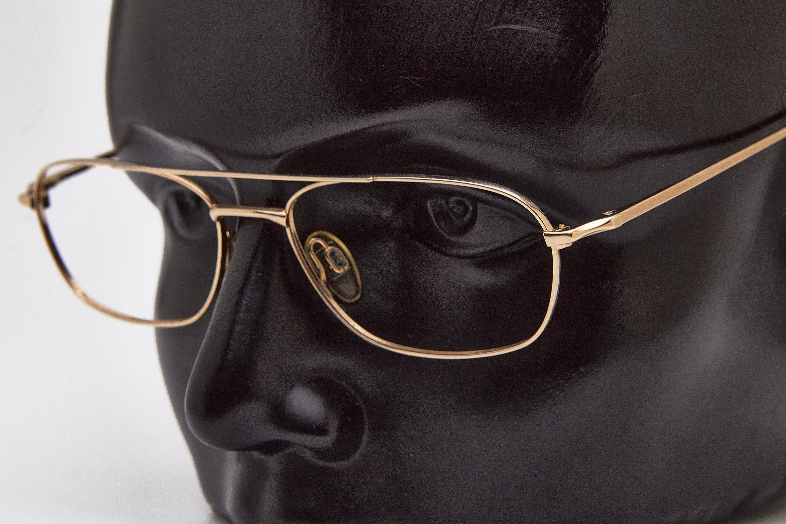 Vintage CHARMANT Titanium Gold Oval Eyeglasses, Y2K Geometric 