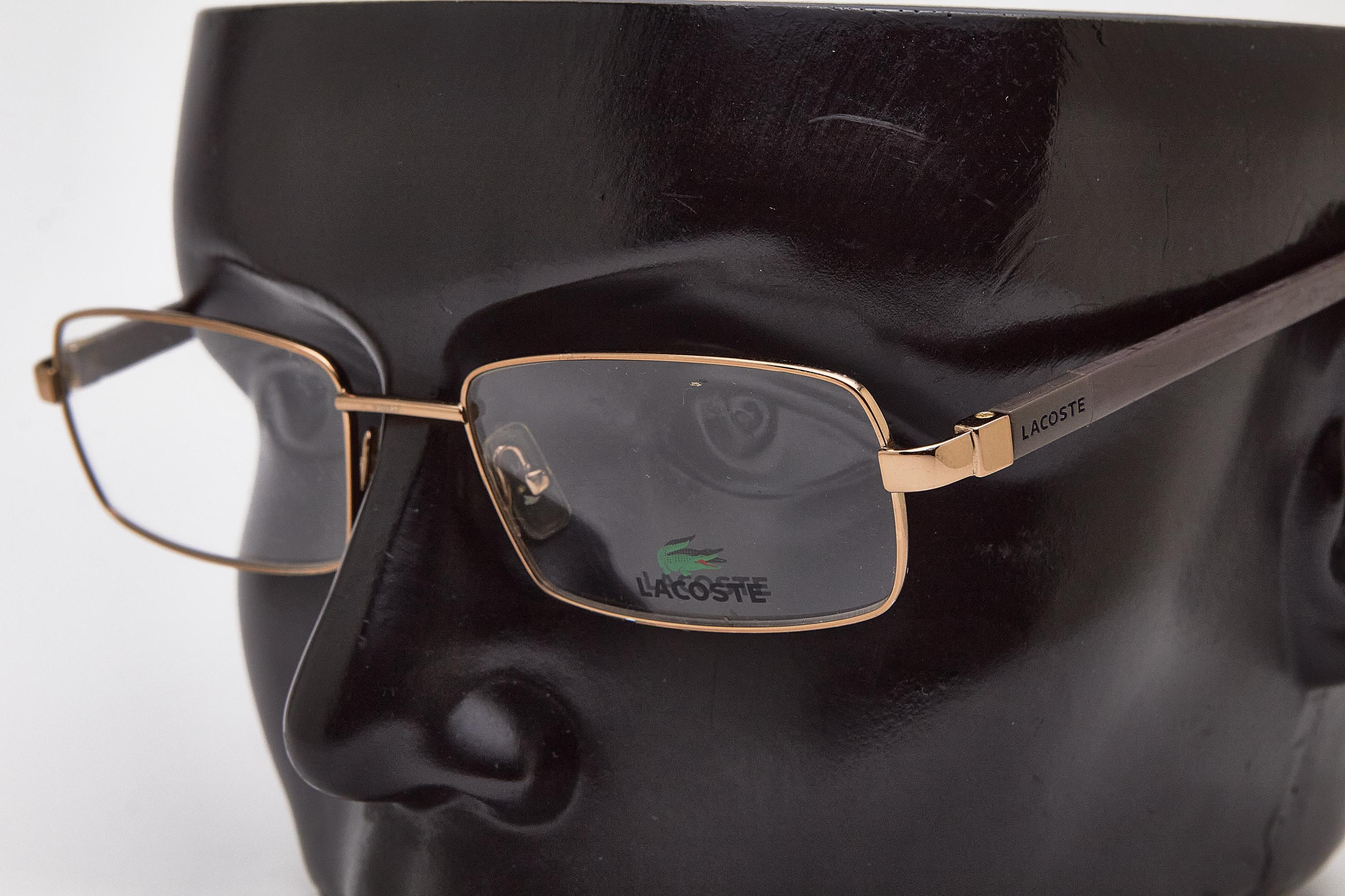 Y2K LACOSTE Rectangle Glasses, Slim Retro Frame, 2000s Style 