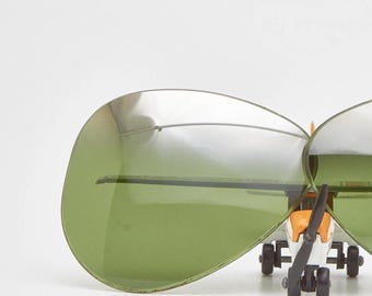 RAY-BAN Spiegel Farbverlauf Aviator 58 mm für Sonnenbrille Grüne Flasche Gläser USA Bausch&Lomb