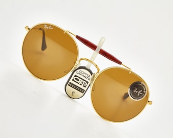 Vintage Ray-Ban Aviator Sunglasses, Gold Arista, Bausch & Lomb W0921 Tartuga, 80s