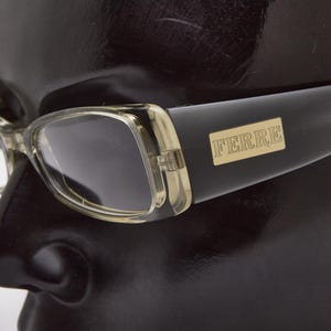 2000s vintage GF FERRE GFF31 eyeglasses,slim rectangular shades,narrow glasses,Y2K eyeglasses,angular frames,fancy glasses with crystal