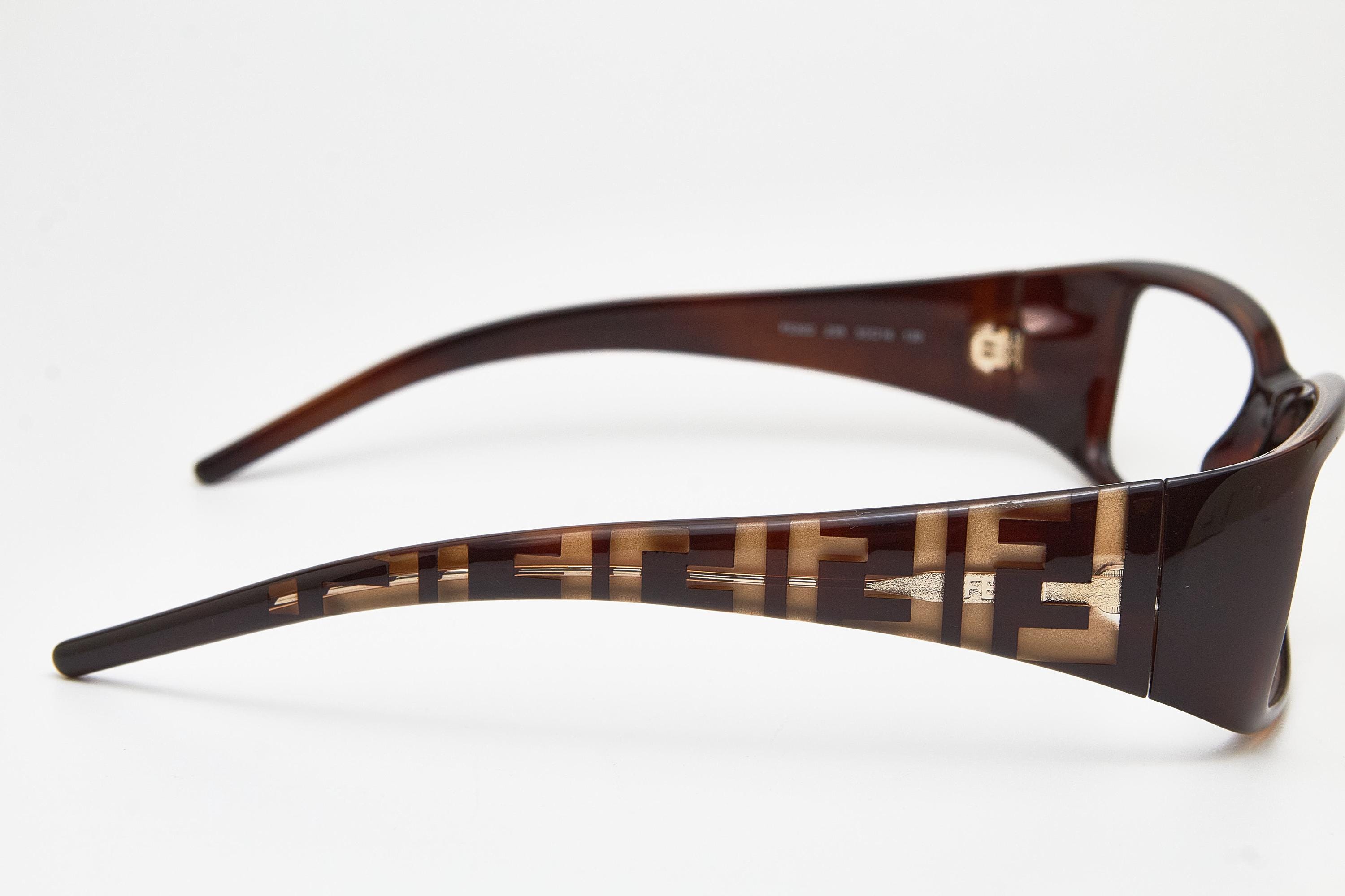 Vintage Fendi FS300 Eyeglasses, 2000s Y2K Dark Tortoise Chunky