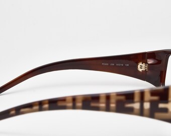 Vintage Fendi FS300 Eyeglasses, 2000s Y2K Dark Tortoise Chunky