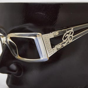 2000s vintage BLUMARINE crystal eyeglasses,slim rectangular shades,narrow glasses,eyeglasses,Y2K eyeglasses,angular frames,fancy glasses