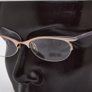 2000s vintage ANNA SUI AS00802 cat-eye eyeglasses,narrow glasses,eyeglasses,2000s glasses,Y2K eyeglasses,fancy shadow,futuristic eyeglasses