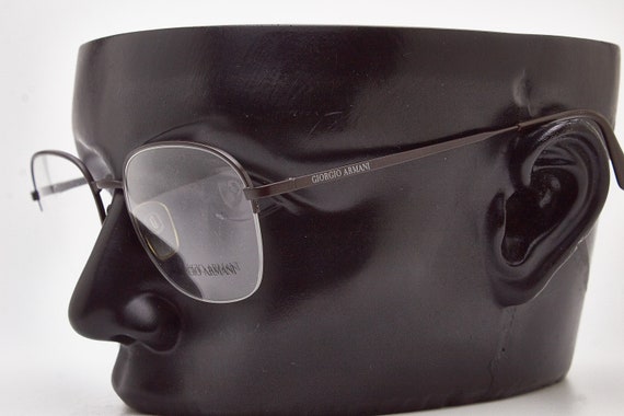 Giorgio Armani Vintage Round Eyeglasses, Archive 90s Dark Brown