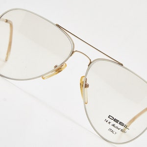 Vintage Brille 80er Jahre/DESIL BALI 14K RG Weiss/Rolled Goldener Rahmen/80er Sonnenbrille, Oversize Brille