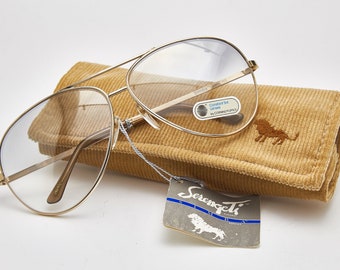 Vintage Serengeti Gold Aviator Sunglasses, Simba 5092M, 1982 Japan