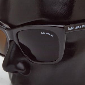 Aviator Vintage Winter Sport black Sunglasses 1980s BOLLE 527 IREX 100 Black Nylon Brown Lenses Sci Eyewear Man Woman 80s