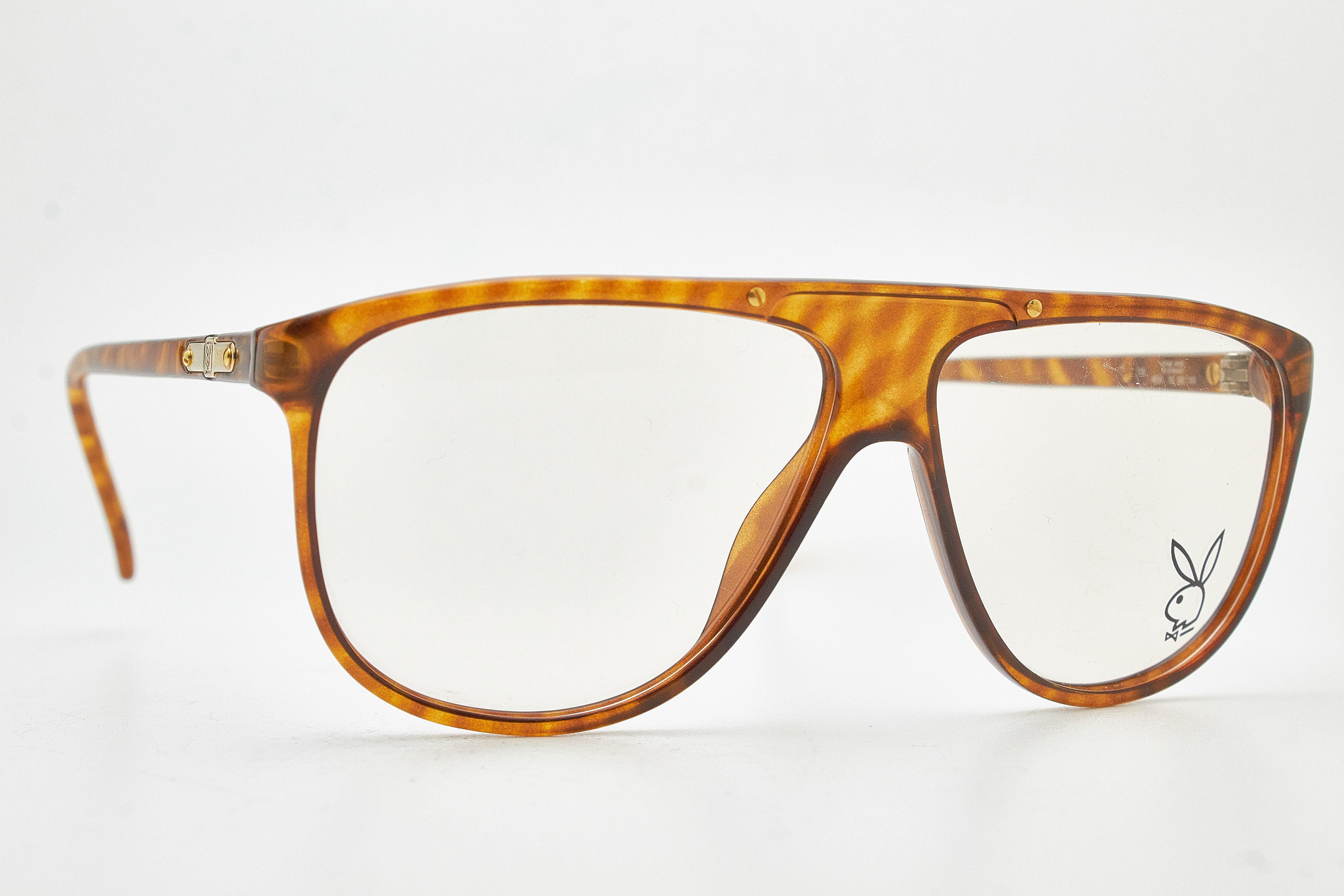 Playboy Tortoiseshell Frame Sunglasses with Green Iridescent Lenses Vintage Playboy 1980s Sunglasses Honey Brown Frame W/ Brown  main image 2