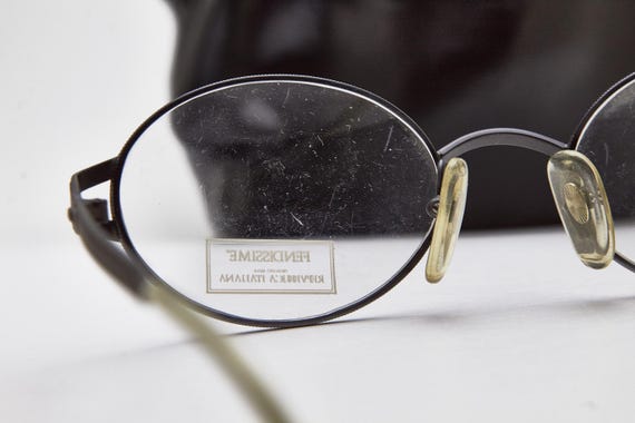 Vintage 90s Oval Eyeglasses Fendissime by Fendi F076 Zipper Arms