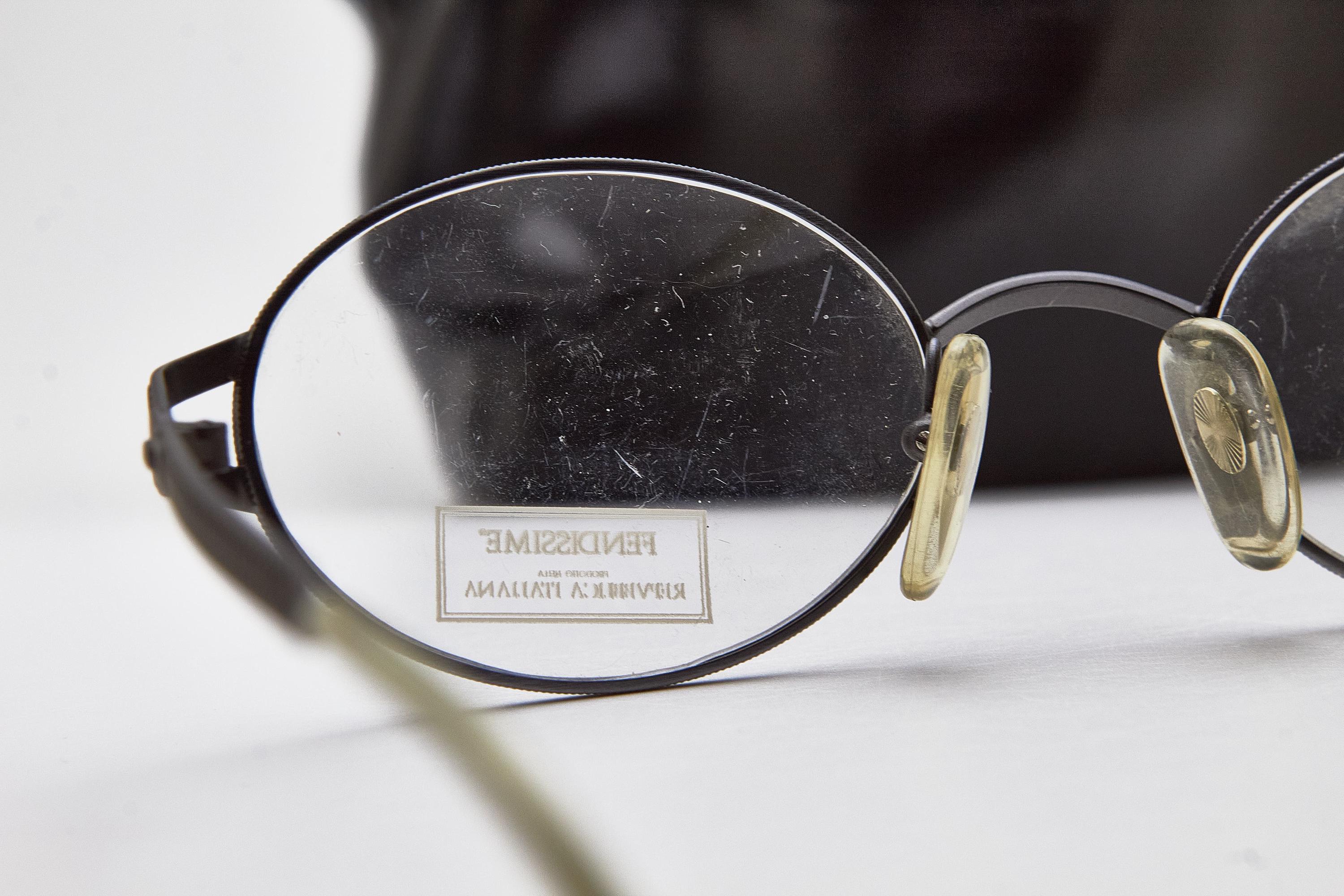 Vintage 90s Oval Eyeglasses Fendissime by Fendi F076 Zipper Arms