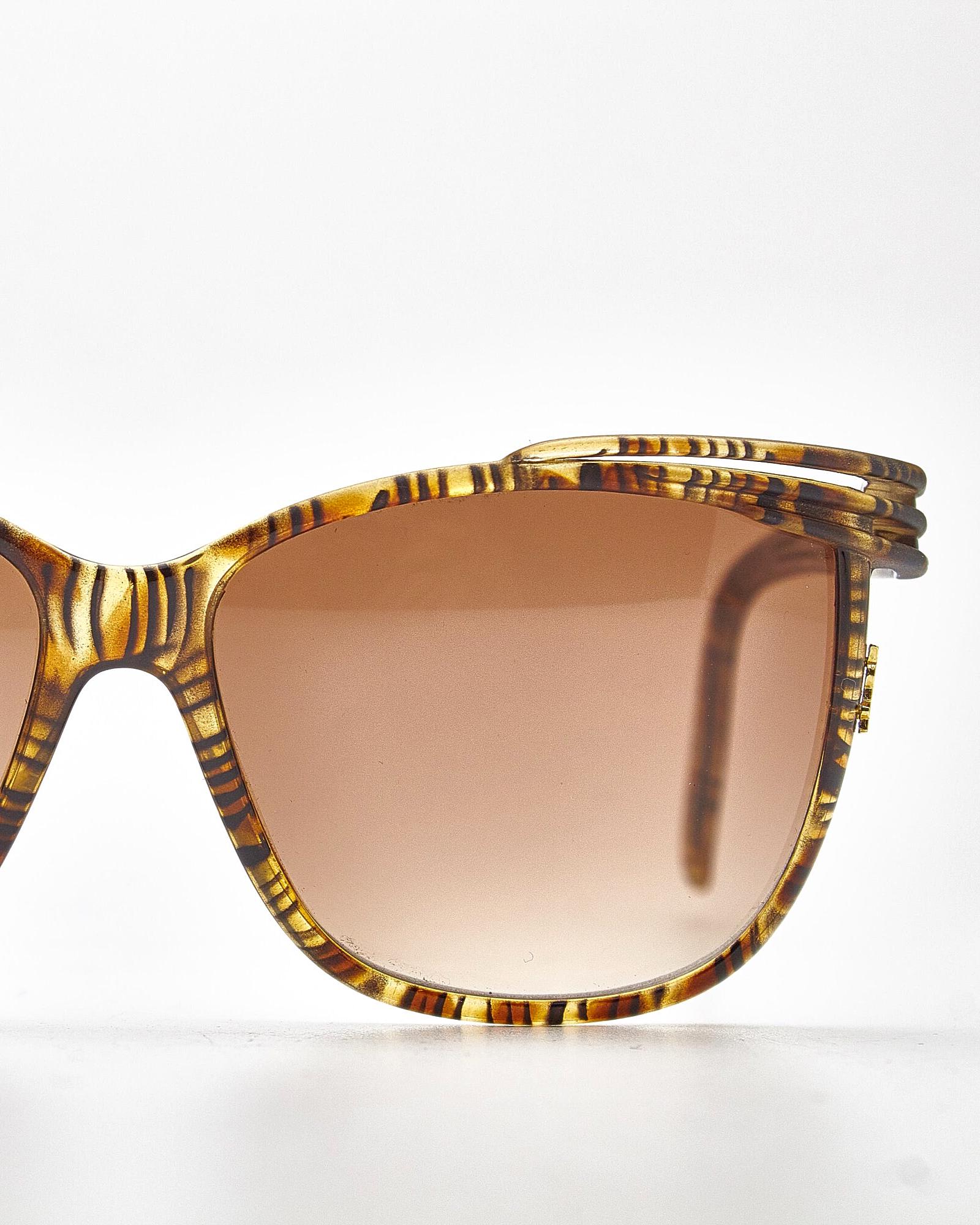 Vintage YSL Yves Saint Laurent Sunglasses, 1980s Striped 