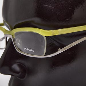 2000s vintage X-ICE green eyeglasses,slim rectangular shades,narrow glasses,eyeglasses,Y2K eyeglasses,angular frames,fancy glasses
