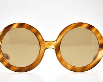 Gafas de sol redondas vintage Penaulo: montura de carey italiana de los años 70