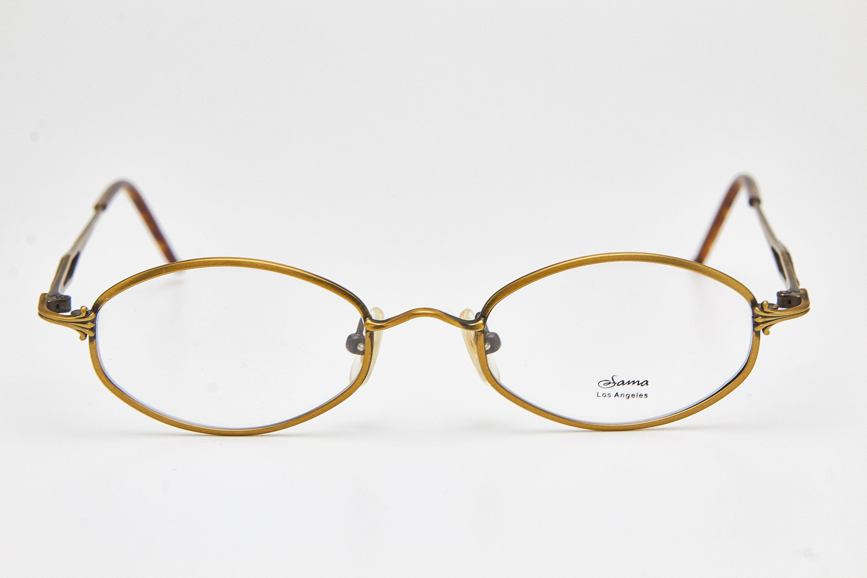 Sama Los Angeles Vega II Oval Eyeglasses Gold Metal Japan 1990s