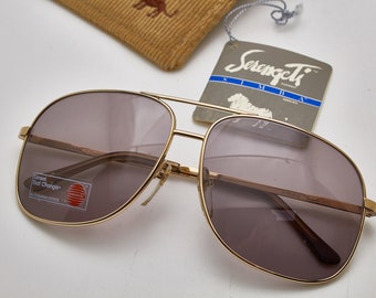 Vintage Serengeti Simba Aviator Sunglasses, Gold Frame, Corning Lenses