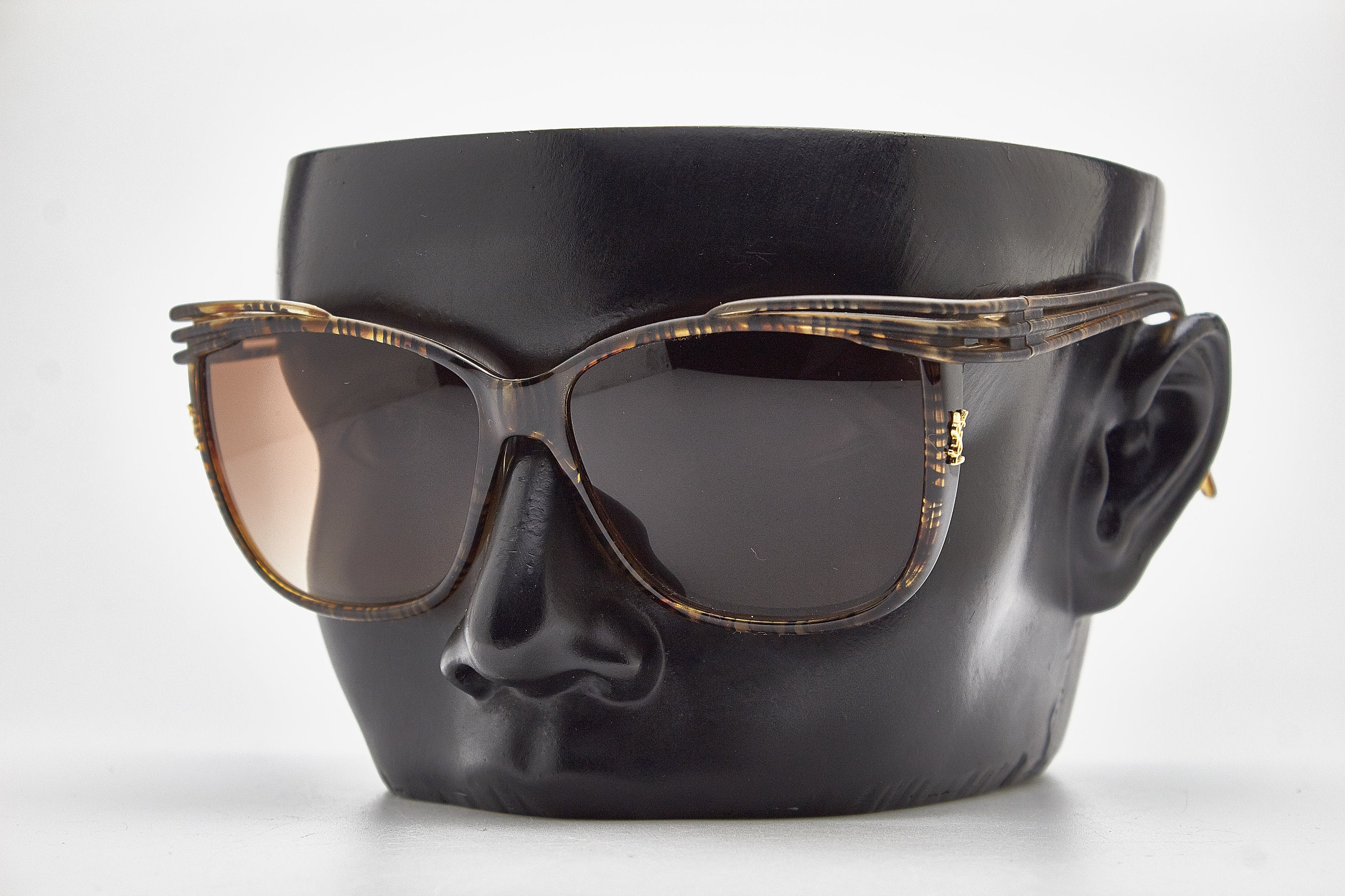 Vintage YSL Yves Saint Laurent Sunglasses, 1980s Striped  display picture 3