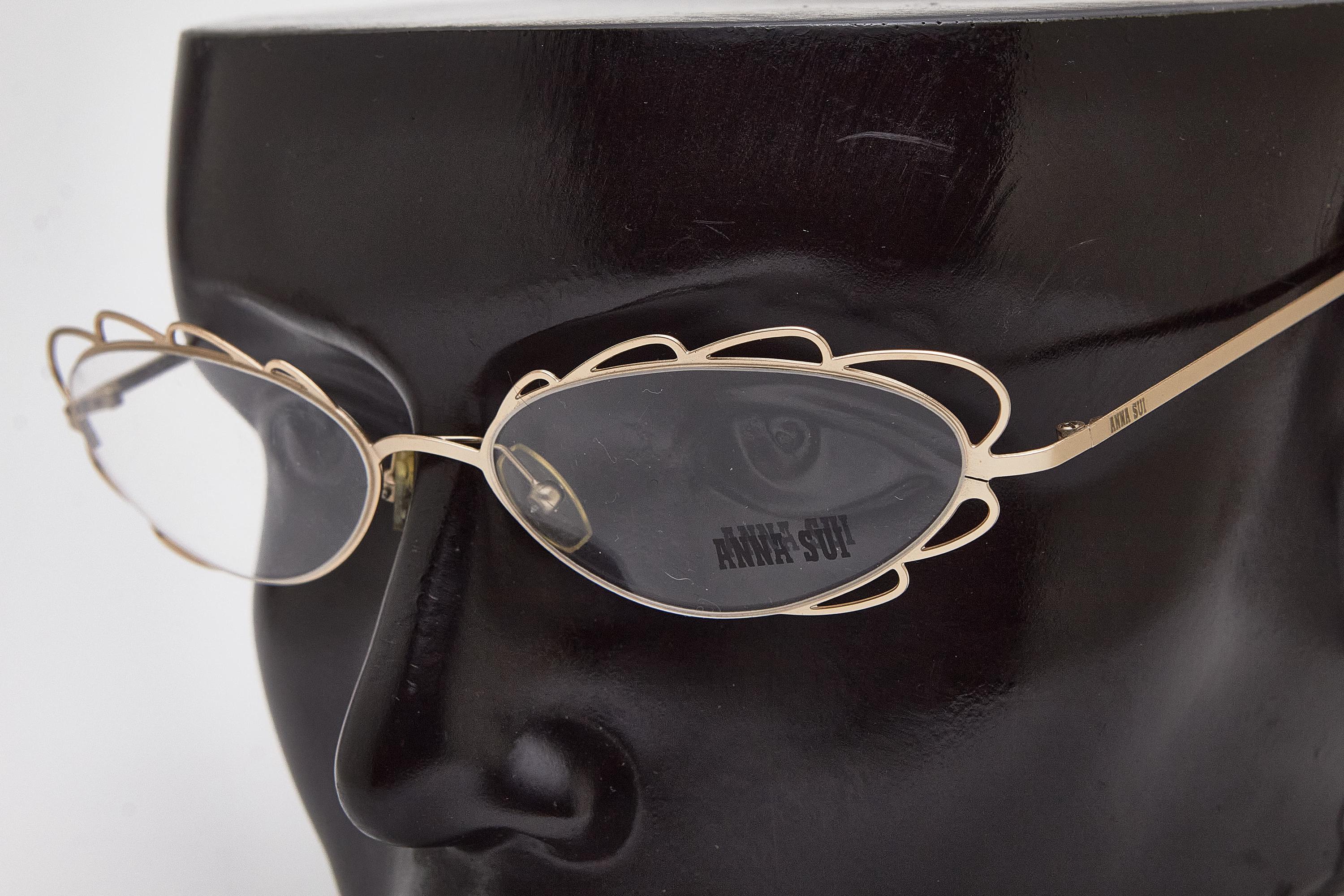 2000s Vintage ANNA SUI AS01303 Cat-eye Eyeglasses,narrow Glasses