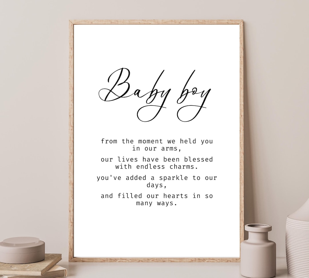 Baby boy poem nursery printable newborn poem digital etsy australia