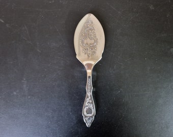 Vintage White Metal Embossed Cake Server - 8.25 Inches