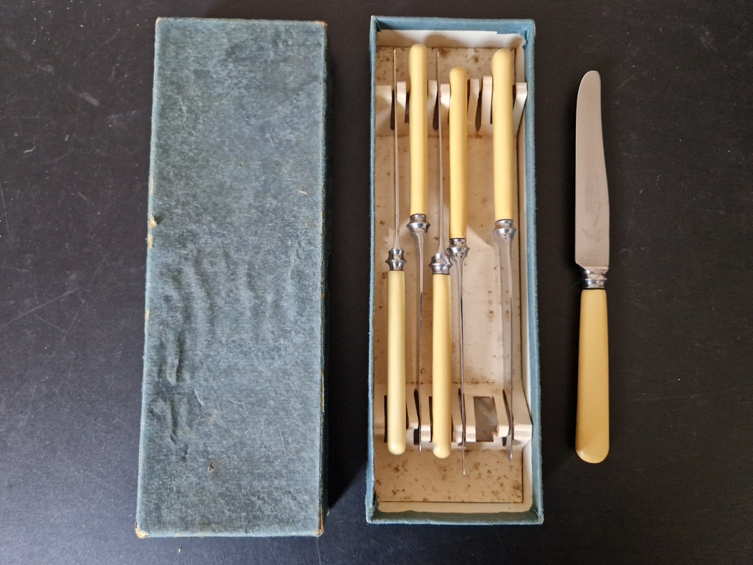 Vintage Boxed Set of Faux Bone Handled Tea/ Butter Knives X 6 7 Inches Etsy Australia