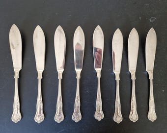 英国ヴィンテージ フィッシュナイフ＆フォーク 12本セット EPNS Vintage Set of EPNS Faux Bone Handled Fish Knives X 6 - 8.5 Inches