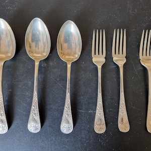 Vintage set of Decorative Handled Forks & Spoons x 3
