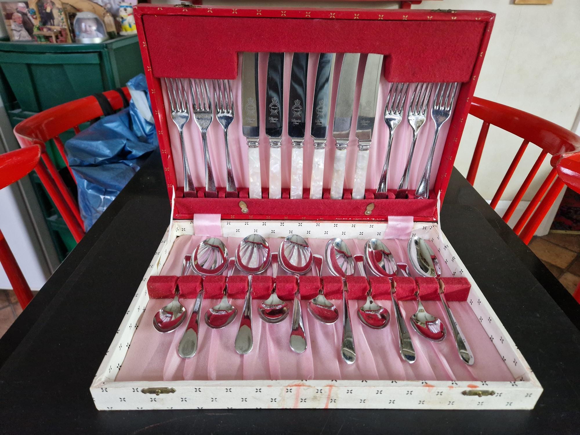アンティーク 仏・独製 サービングカトラリーセット 木箱付 R8YC414 アンティーク 仏・独製 サービングカトラリーセット 木箱付 R8YC414