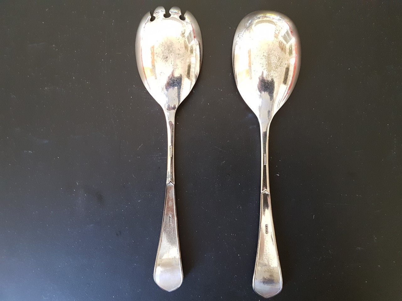 Vintage EPNS Salad Servers 8.5 Inches Etsy