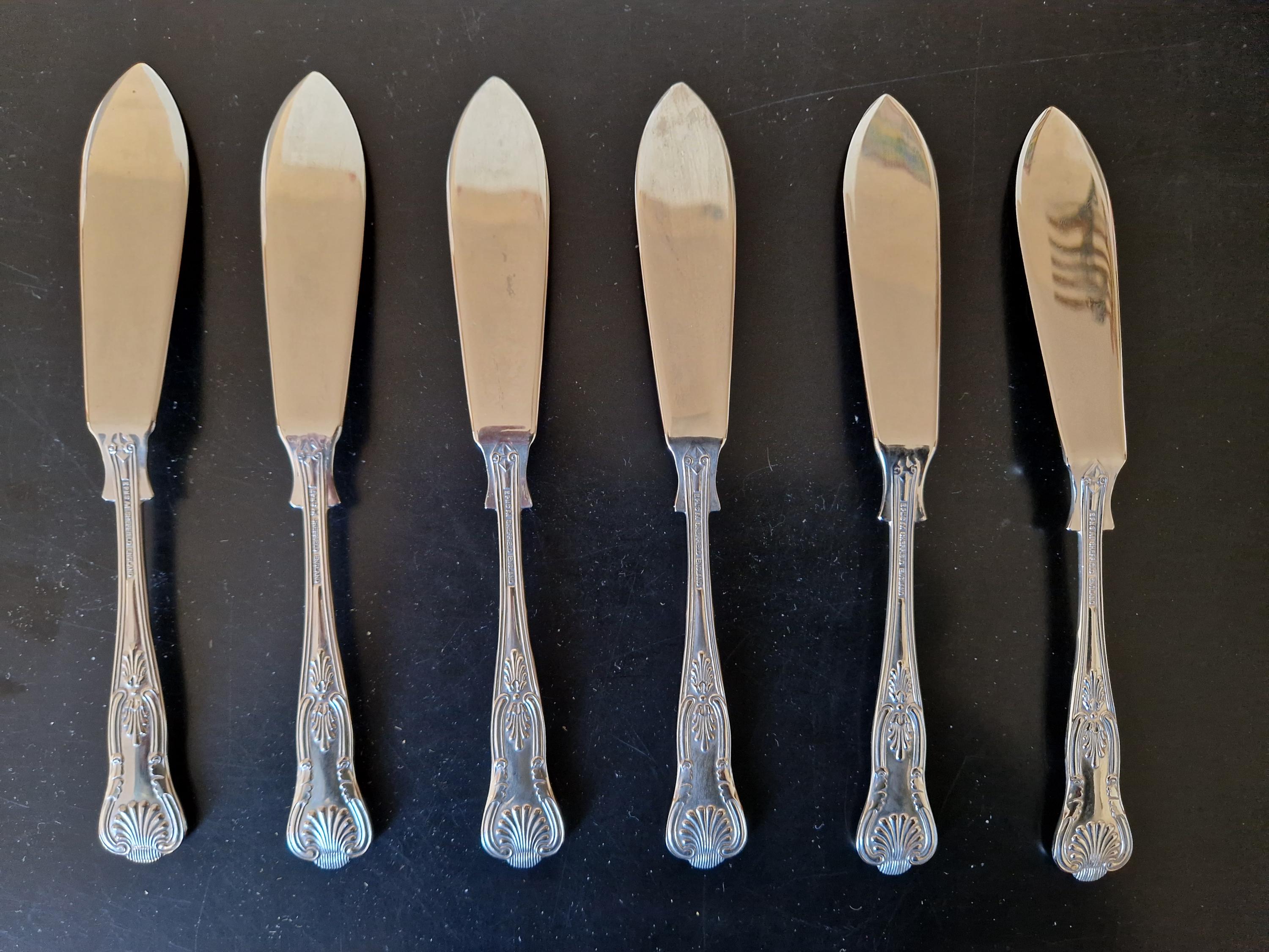 Vintage Set of EPNS Kings Pattern Fish Knives X 6 - 8.25 Inches - Etsy