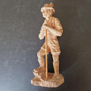 Vintage Carved Wooden Alpine Figure - Mountain Man