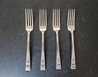 Vintage set of Community Plate Coronation Pattern Forks x 4 - 7.25 Inches