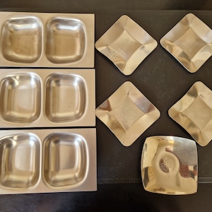 1960&#39;s Assortment of Small Stainless Steel Serving Dishes