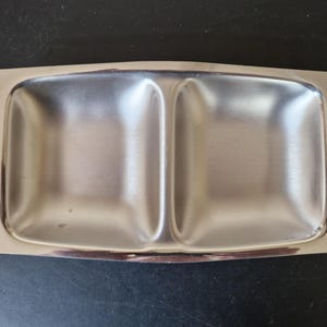 Vintage MCM Rectangular Two Part Serving Dishes x 3