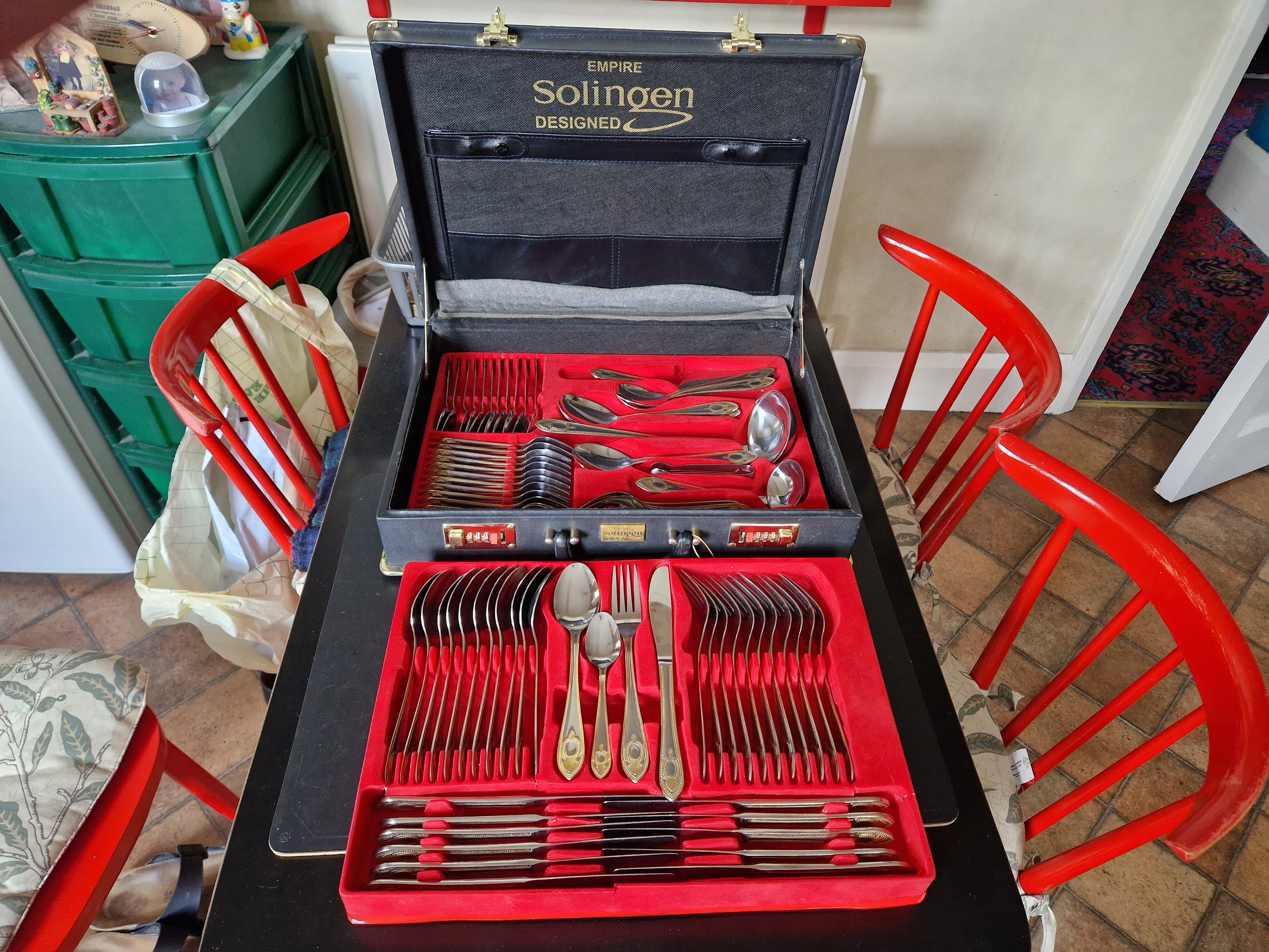 SOLINGEN　カトラリーセット　バラ模様　ディナーセット　アンティーク SOLINGEN カトラリーセット バラ模様 ディナーセット