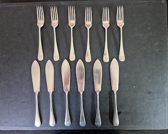 Vintage Set of EPNS Fish Cutlery - 11 Pieces - Etsy