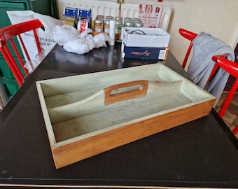 Vintage Wooden Cutlery Tray with two compartments