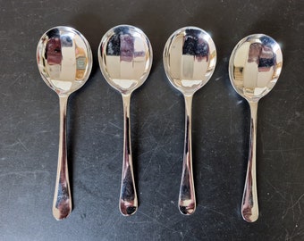 Vintage set of Scalloped Fruit Spoons x 4 - 5.5 Inches