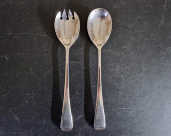 Vintage pair of EPNS Old English Pattern Salad Servers - 9.5 Inches