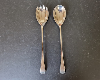 Vintage pair of EPNS Old English Pattern Salad Servers - 9 Inches