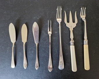 Vintage Assortment of Butter Knives & Pickle Forks x 7