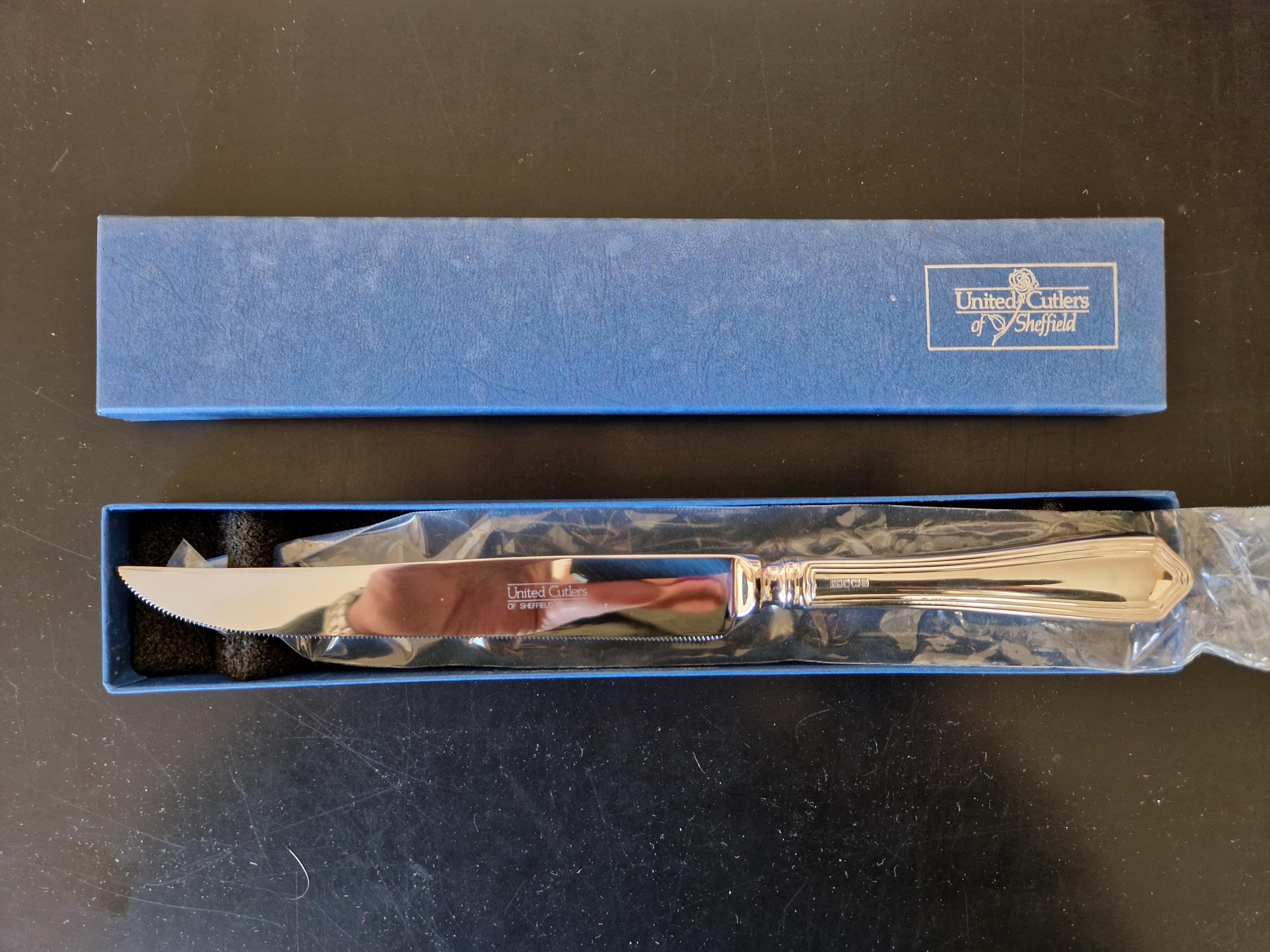 Couteau à Gâteau De Mariage Ancien Webster – Argent Sterling, Manche Gravé, Sheffield