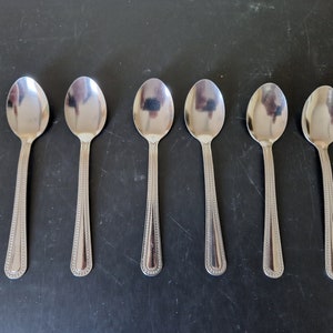 Vintage set of Beaded Tea Spoons x 6