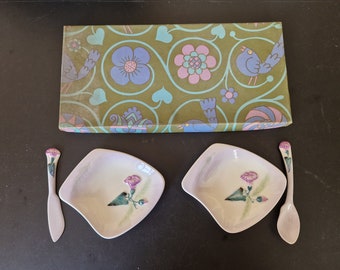 Ceramic Pair of Carltonware Serving Dishes and Ceramic Knife and Spoon