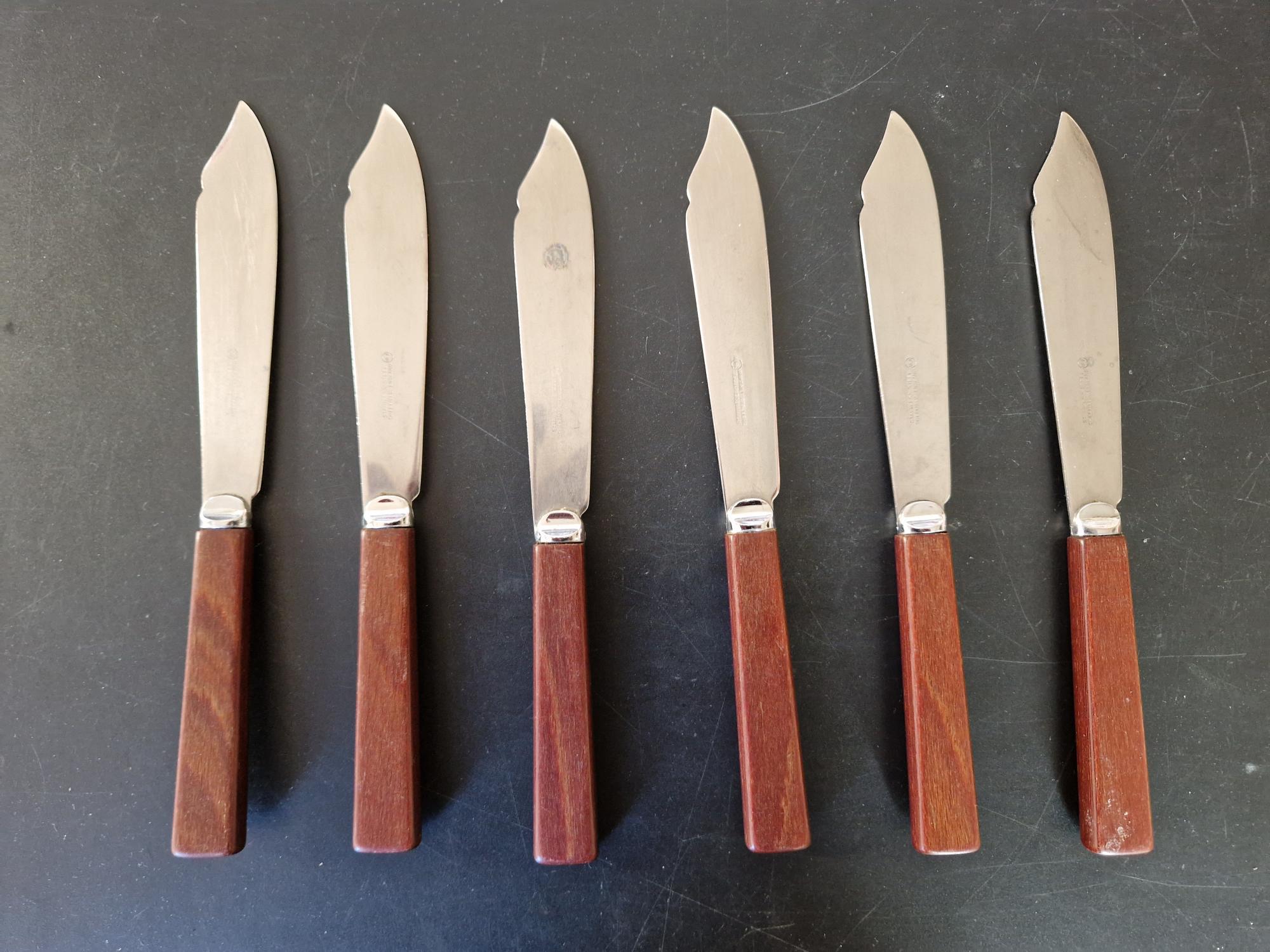 Vintage Set of EPNS Wooden Handled Fish Knives X 6 - 8 Inches - Etsy