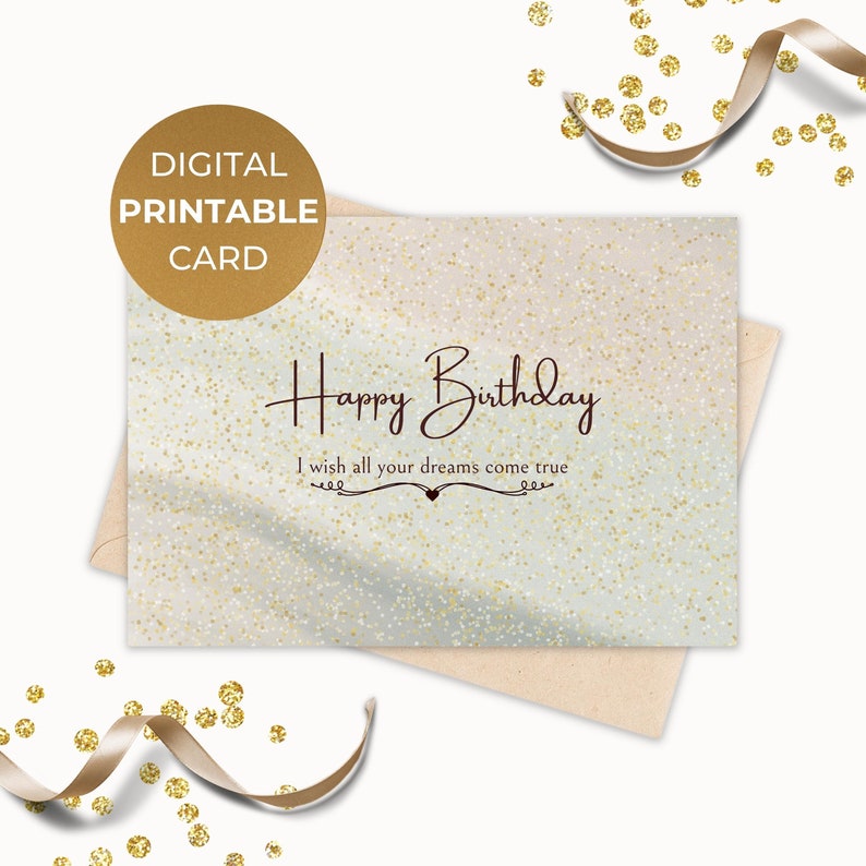 Digital Birthday Card Glitter - Etsy