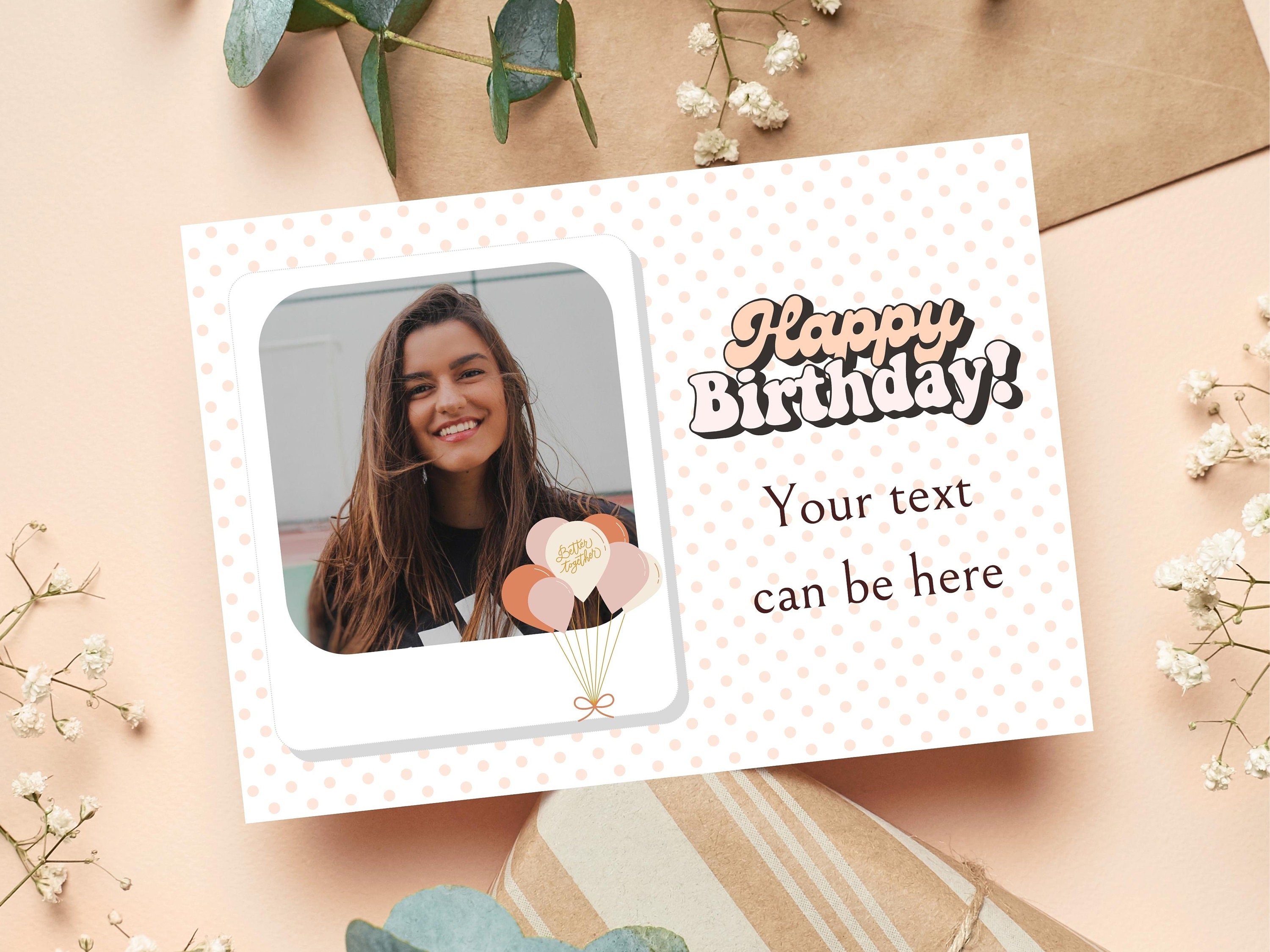 Printable Digital Customisable Elegant Happy Birthday Card - Etsy