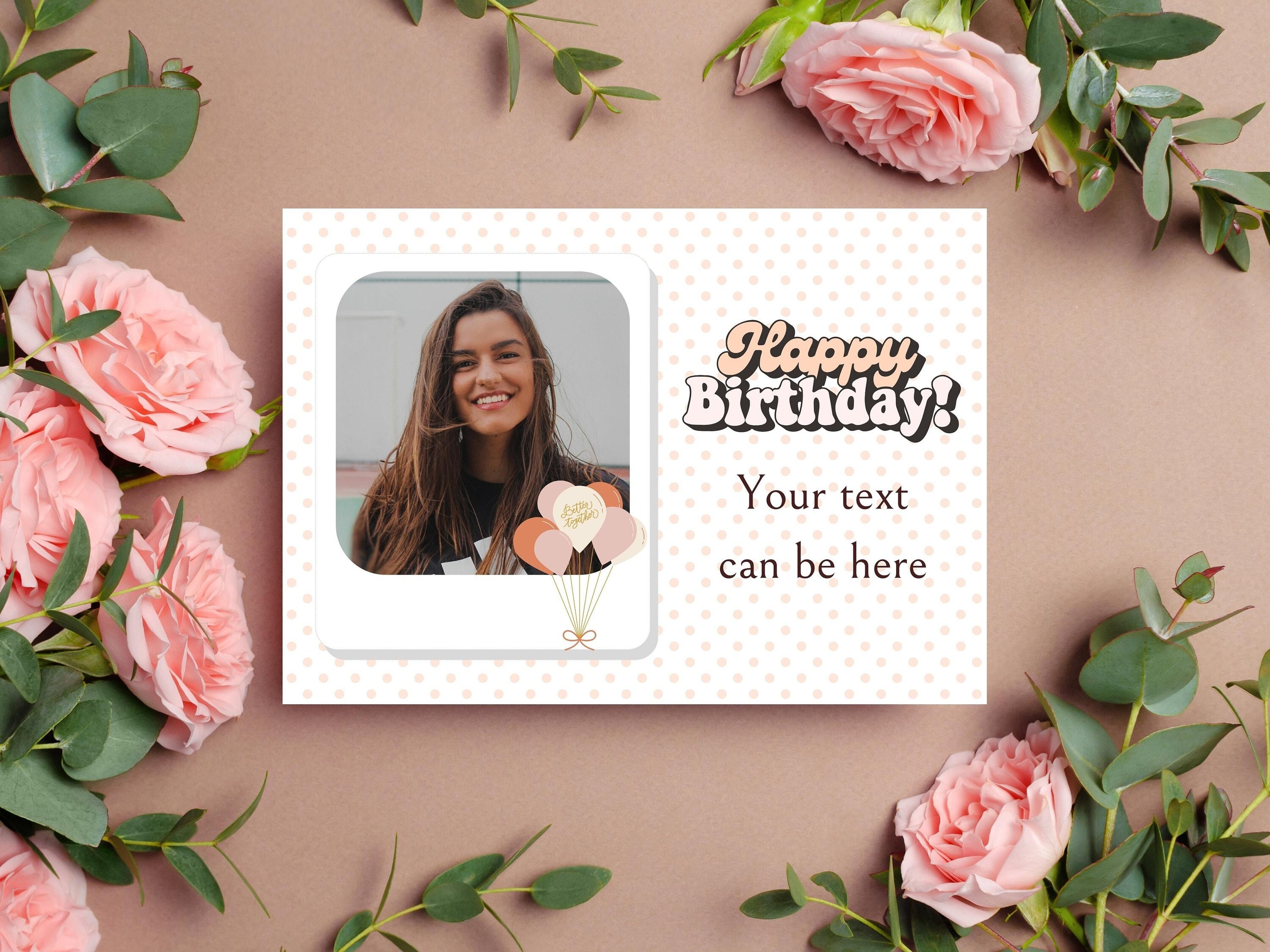 Printable Digital Customisable Elegant Happy Birthday Card - Etsy